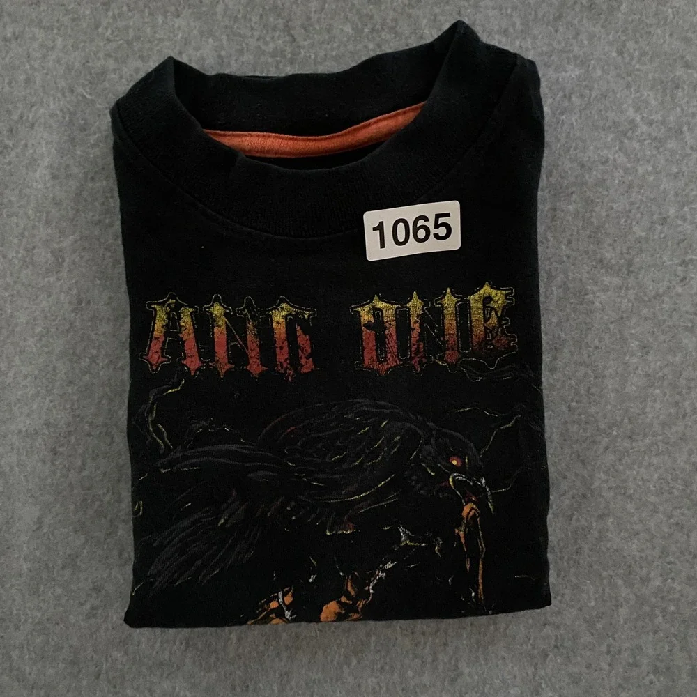 Vintage Y2K AND1‎ Shirt Youth Sz 8 Raven Basketball Are You Game Goth Tee 15x17